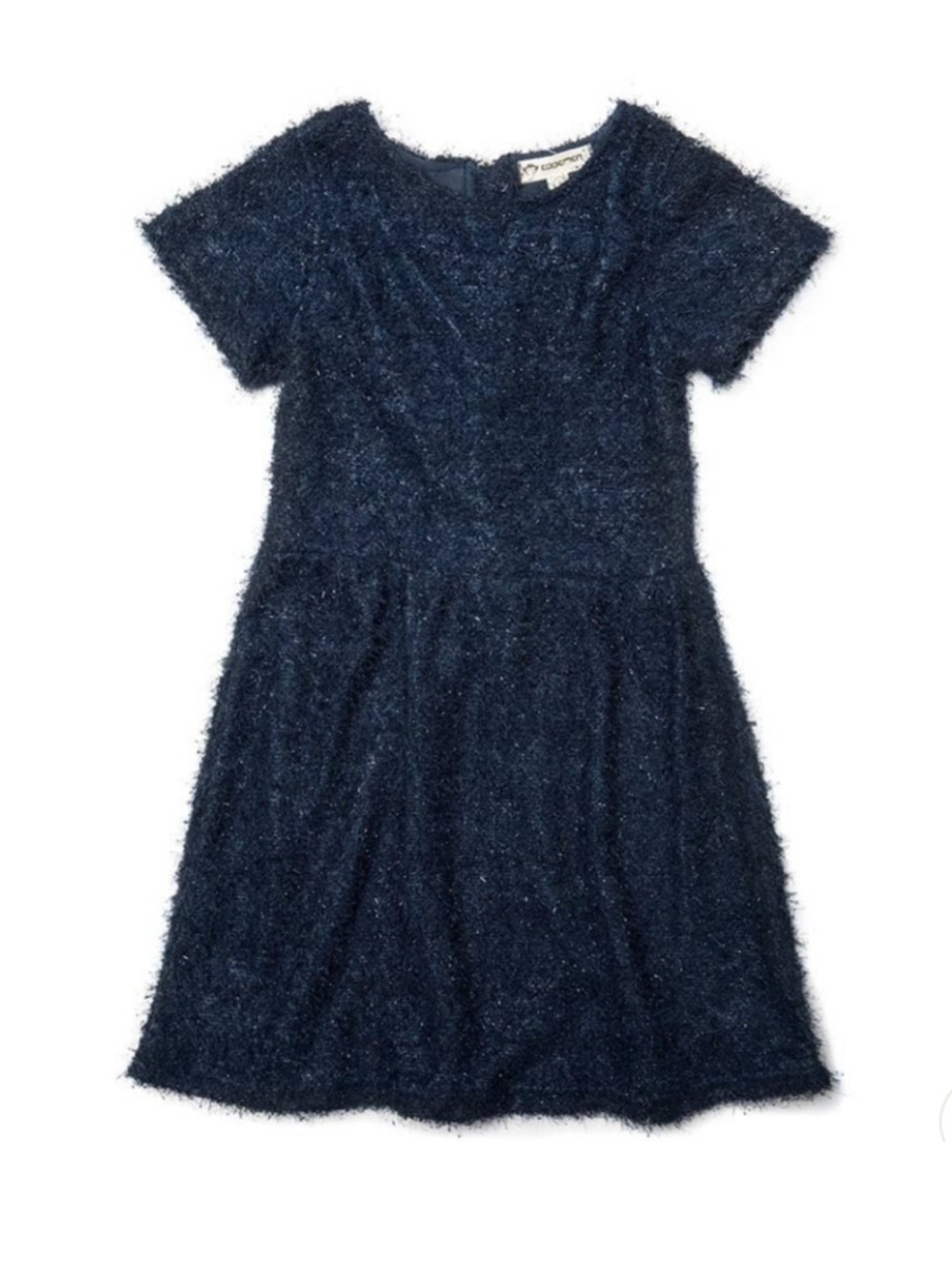 Appaman Girl's Kelsey Dress Navy Eyelash Knit Sparkly Textured Party Size 14